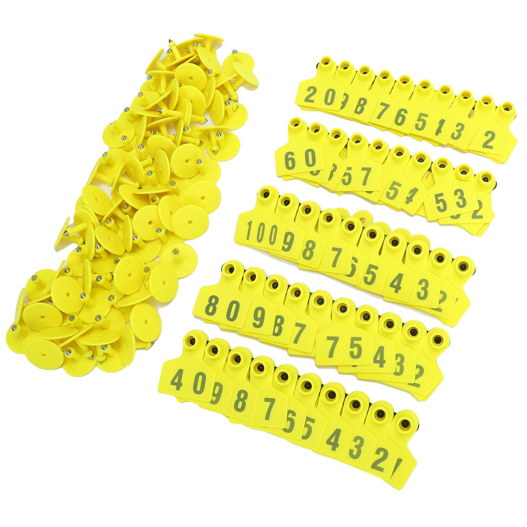 No.001‑100 Farm Pig Ear Tag Livestock Ear Tag Labels Set Poultry Breeding Supplies