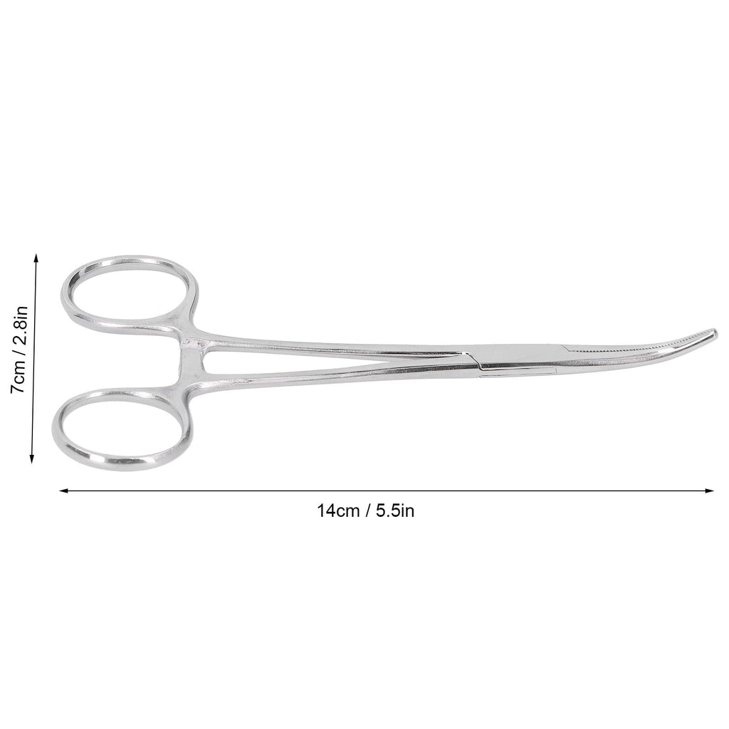 Hemostatic Forceps 14cm Stainless Steel Curved Tip Pliers Pet Hair Tweezers Livestock Supply