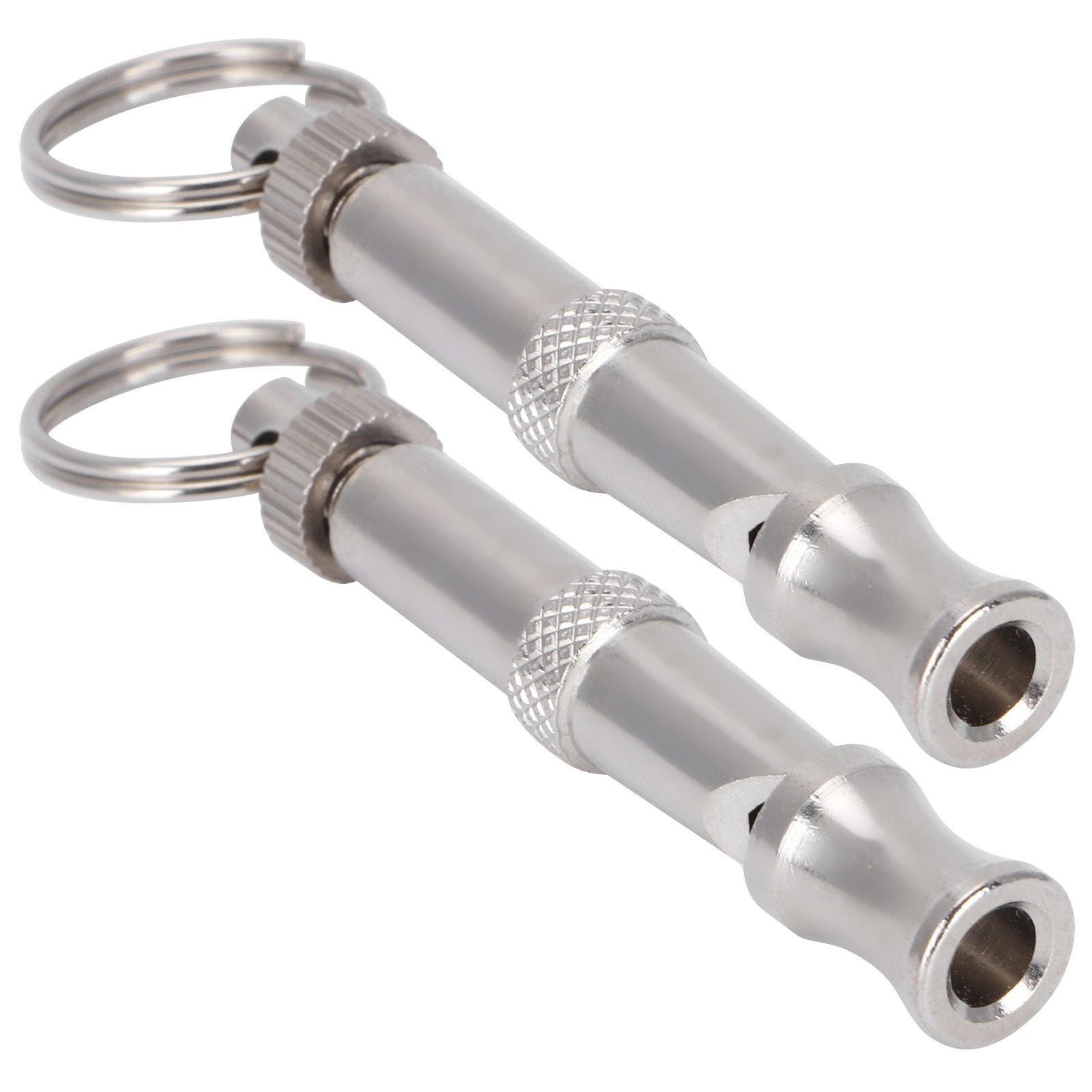 2pcs Stainless Steel Ultrasonic Whistle Portable Trainer Training Tool for Dog Pigeons Birds
