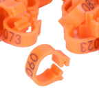 100pcs Birds Foot Rings Number Identification Pigeon Leg Bands Poultry Clip RingOrange