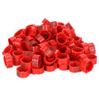100Pcs Pigeons Identify Ring 001‑100 Numbered Poultry Leg Ring Bird Leg Bands Foot Ring10mm Red Ring with Number
