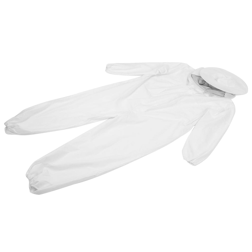 OnePiece Beekeeping Suit Protective Clothes with Dual Zippers Beekeeping Supplies White