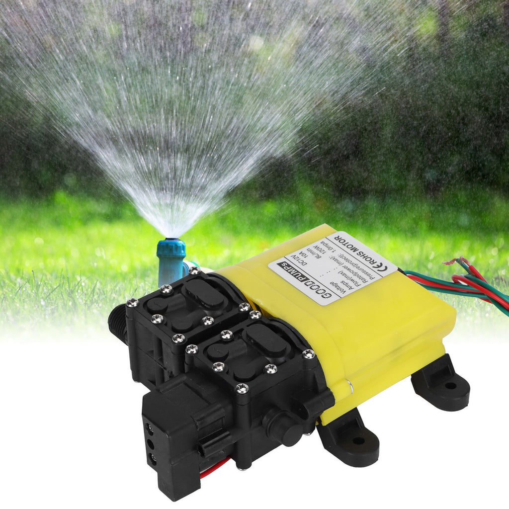 12V 120W 8L Diaphragm High Pressure Pump with Copper Connector Automatic Water Injection Pump