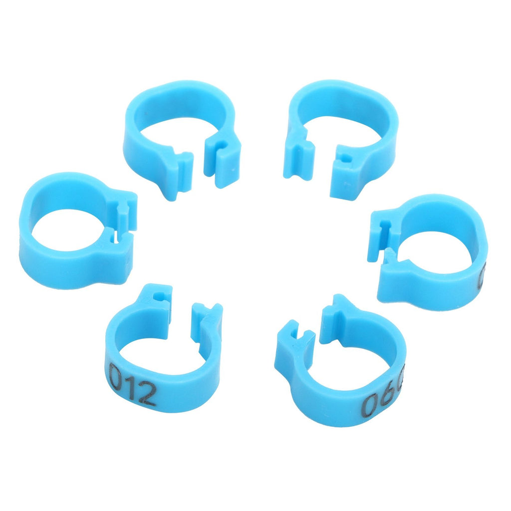 001‑100 Numbered Bird Leg Bands 8mm Poultry Identify Rings Accessory for Birds PigeonsBlue