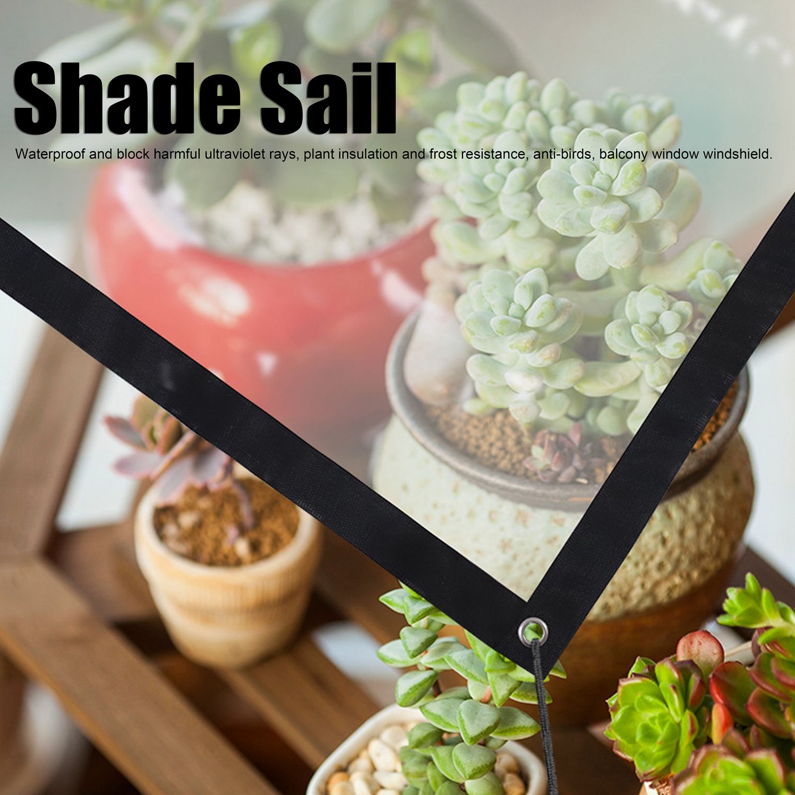 1mx2m Rain Tarp Transparent Cover Shade Sail Garden Bonsai Succulent Plants Cover Shelter