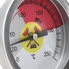 0‑250℃ Grill Thermometer Stainless Steel Oven Pointer Thermometer Temperature Gauge
