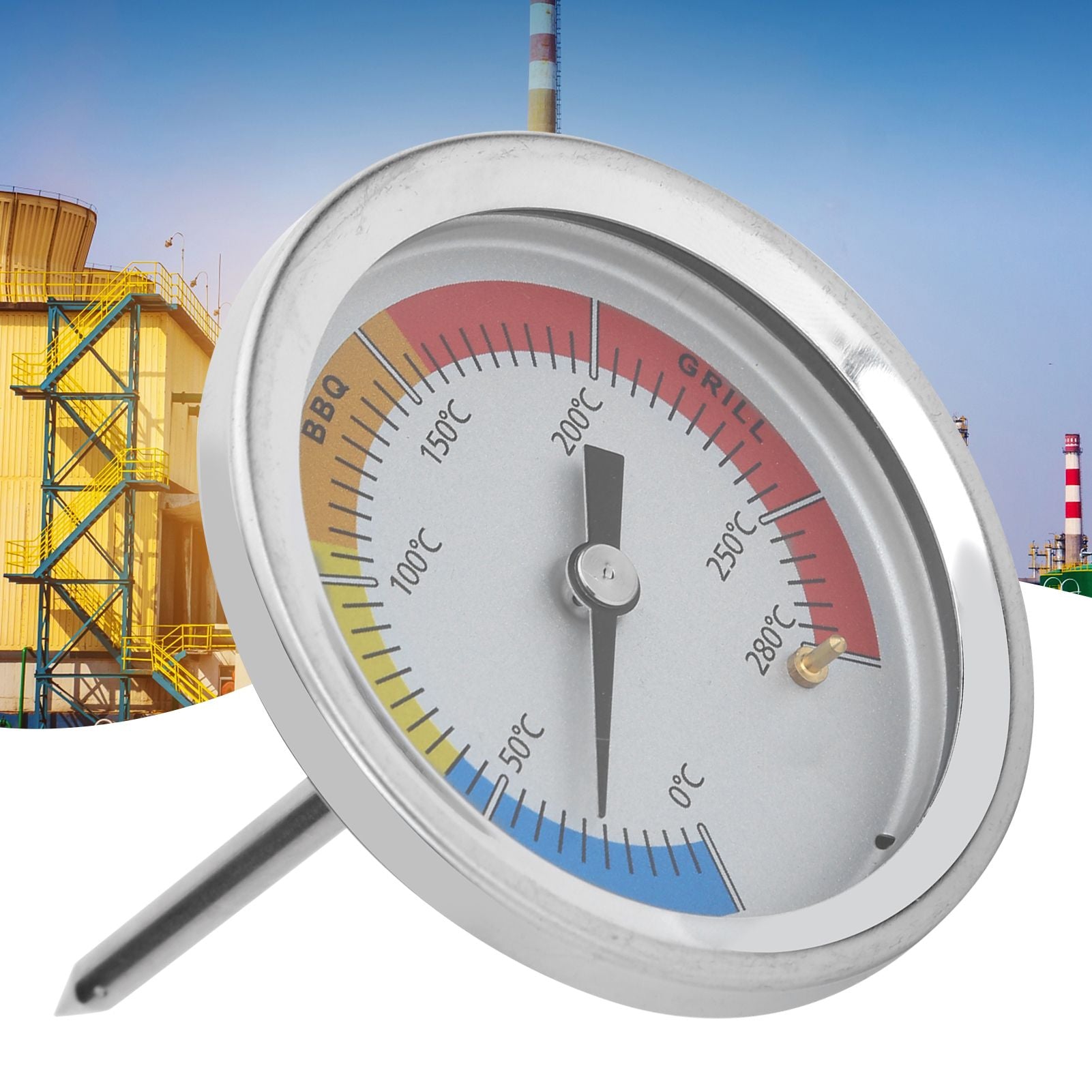 0-280℃ Stainless Steel Grill Thermometer Oven Pointer Temperature Meter Kitchen Supplies