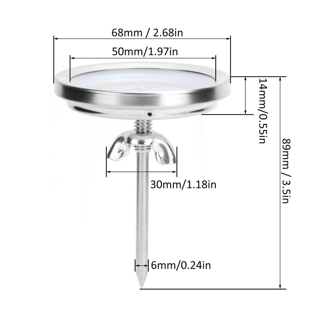 0-280℃ Stainless Steel Grill Thermometer Oven Pointer Temperature Meter Kitchen Supplies