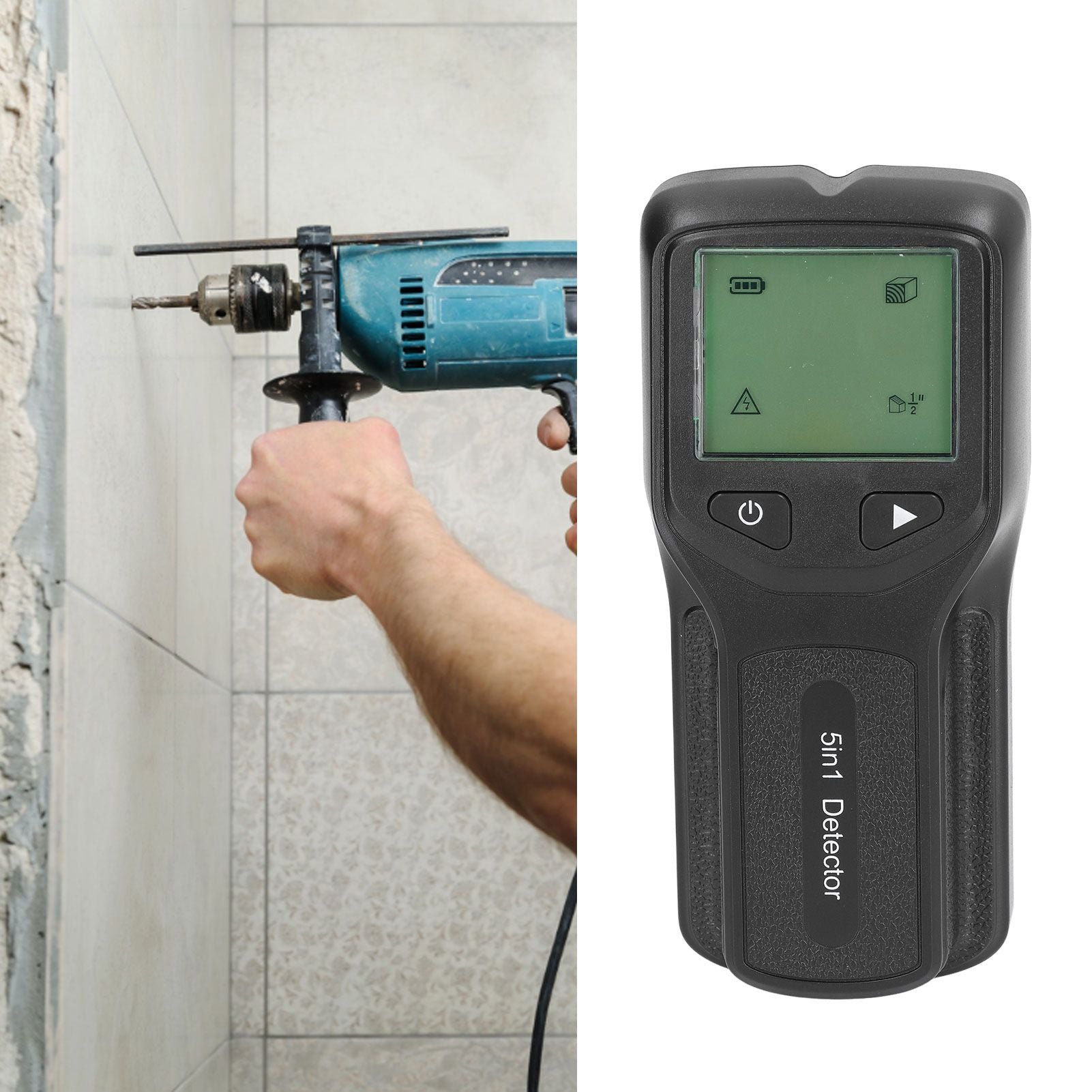 5 in 1 Stud Finder Multifunctional Wall Scanner LCD Electronic Metal Studs Detector HW430Black