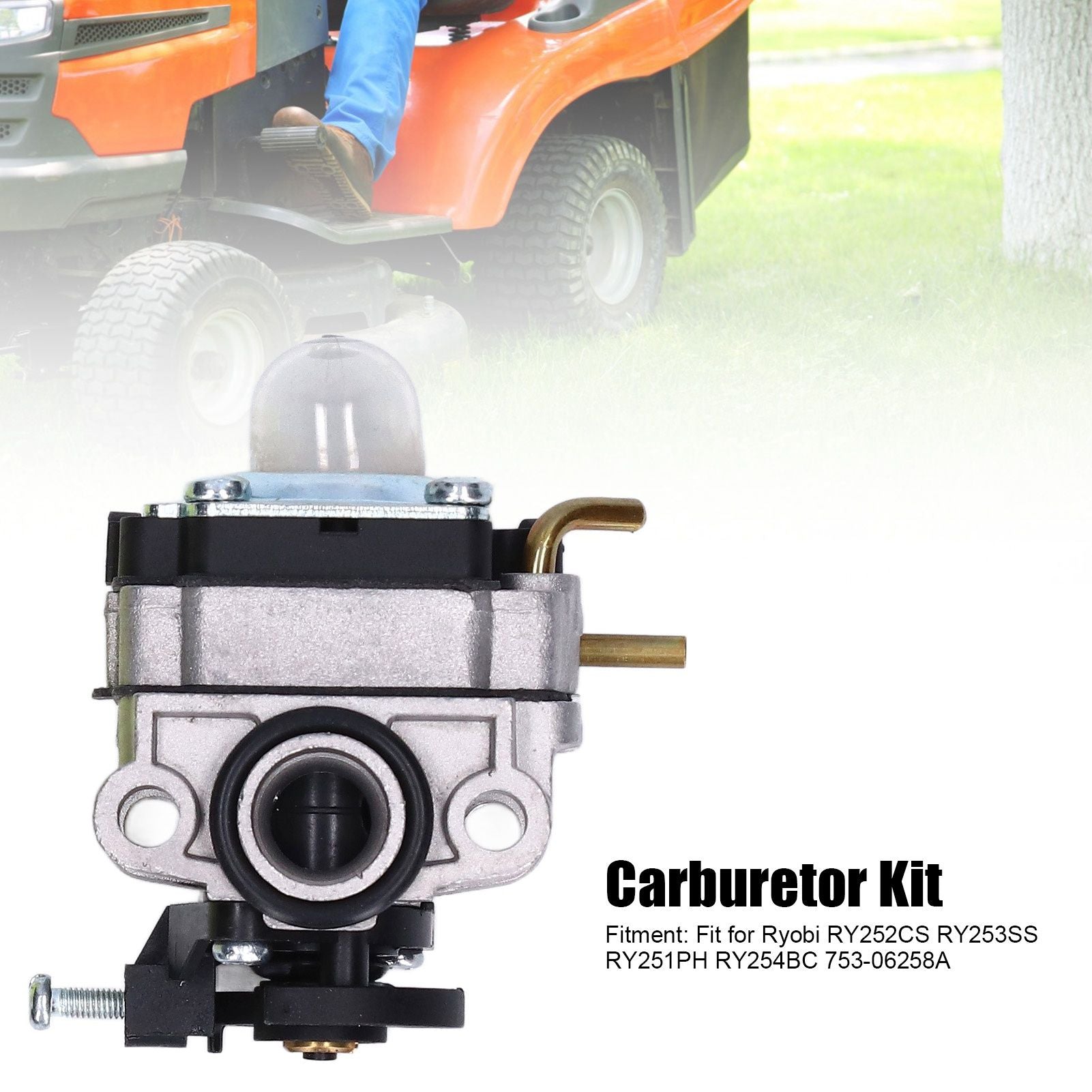 Carburetor Kit Garden Lawn Mower Carburetor for Ryobi RY252CS RY253SS RY251PH RY254BC 753‑06258A