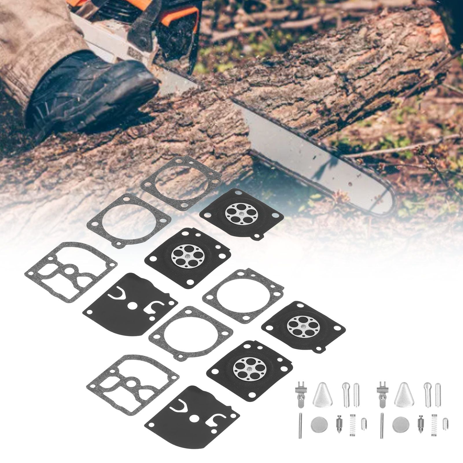 2 Sets Carburetor Rebuild Kit Replacement for STIHL MS200 MS200T C1Q RB‑69 RB69 Chainsaw