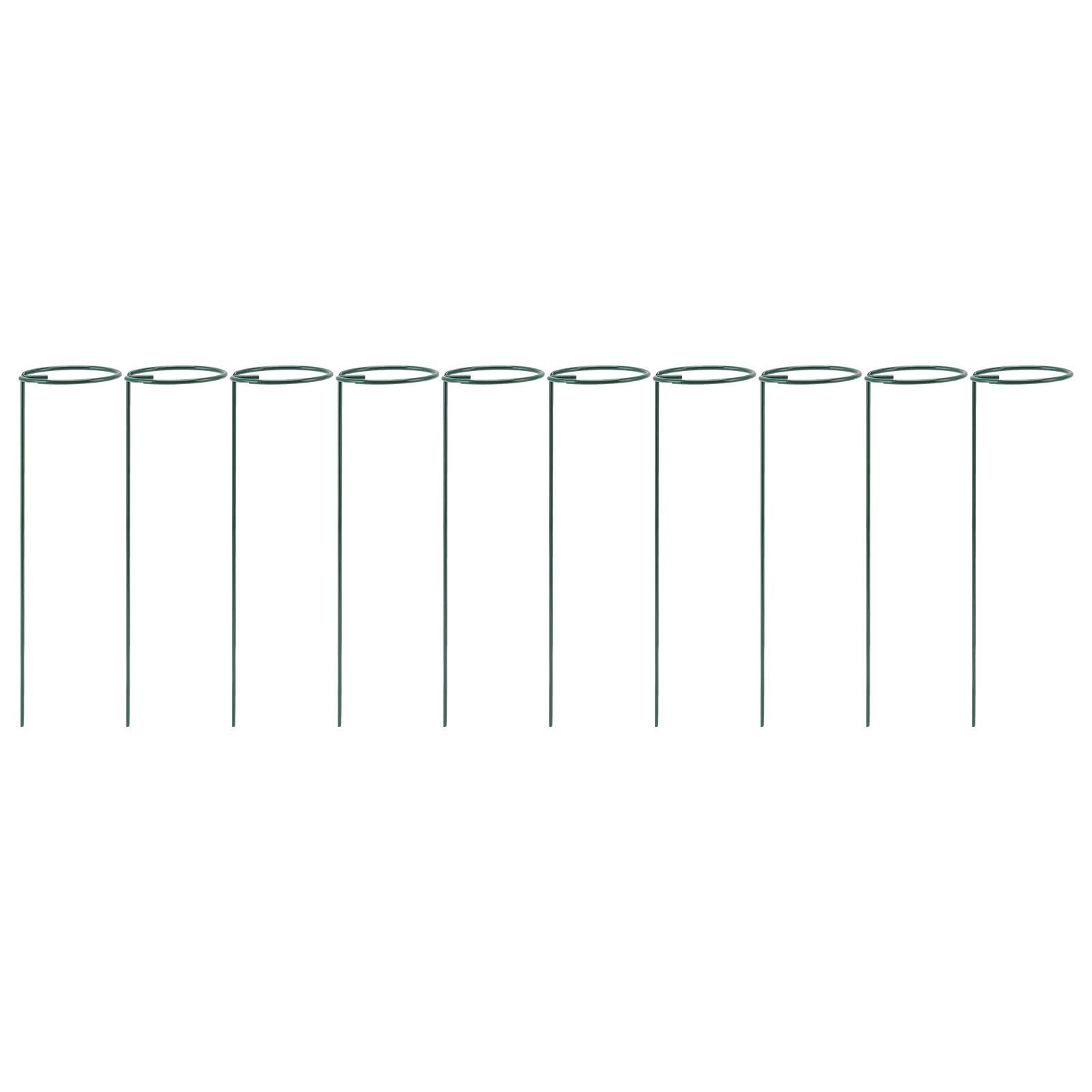 10Pcs Potted Plants Metal Trellis Provide Support 25CM Length Green Small Garden Trellis for Gardens Lawns Decks Patios
