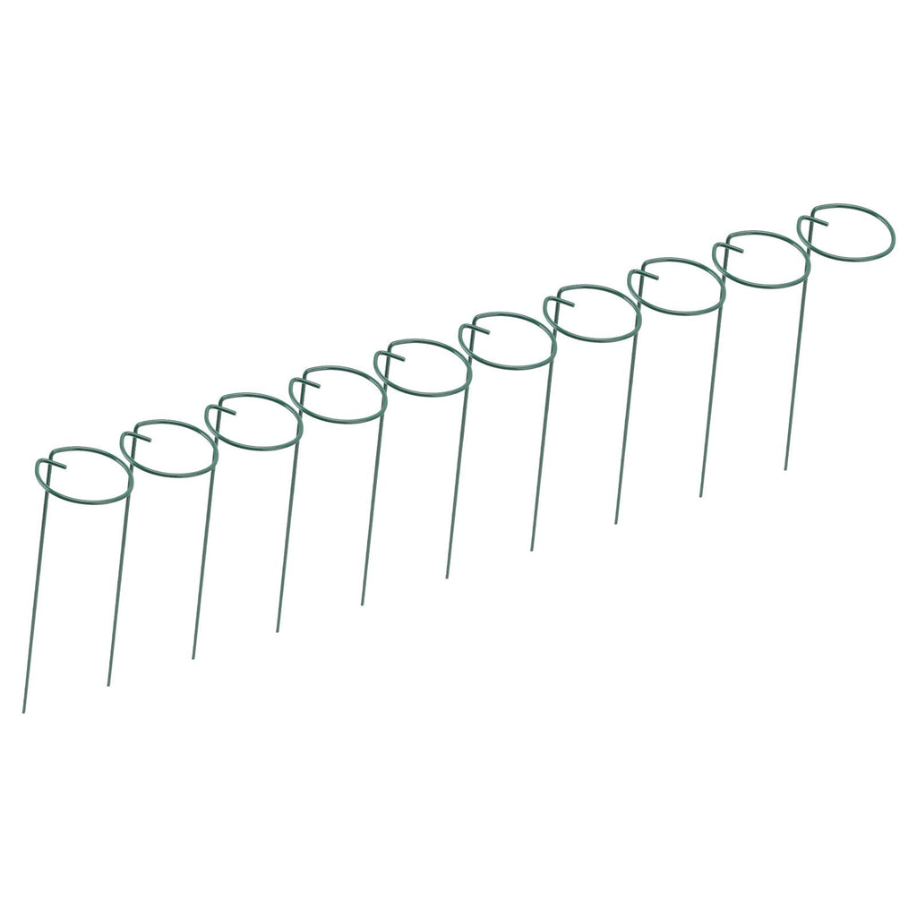 10Pcs Potted Plants Metal Trellis Provide Support 25CM Length Green Small Garden Trellis for Gardens Lawns Decks Patios
