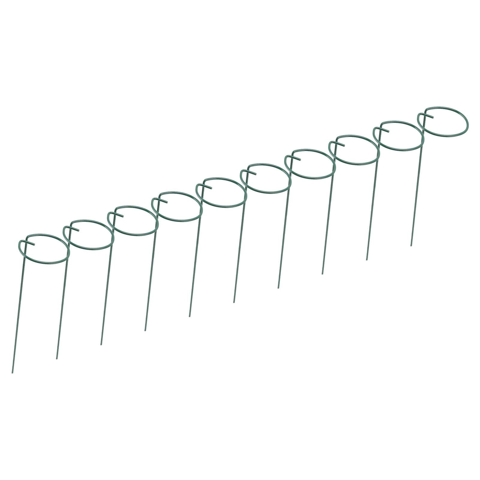 10Pcs Potted Plants Metal Trellis Provide Support 25CM Length Green Small Garden Trellis for Gardens Lawns Decks Patios