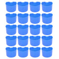 20Pcs Bird Food Bowl Plastic Parrot Water Feeding Cup Birdcage Feeder Trough Set Kit Blue 11x6cm / 4.33x2.36in