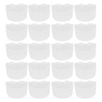 20Pcs Bird Food Bowl Plastic Parrot Water Feeding Cup Birdcage Feeder Trough Set Kit White 9s6cm / 3.54x2.36in