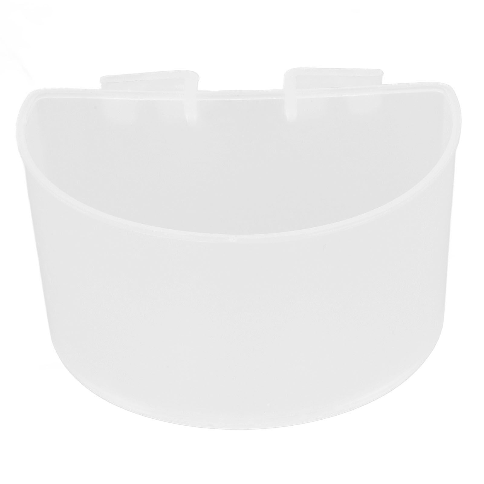 20Pcs Bird Food Bowl Plastic Parrot Water Feeding Cup Birdcage Feeder Trough Set Kit White 9s6cm / 3.54x2.36in