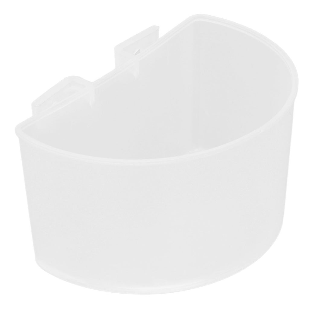 20Pcs Bird Food Bowl Plastic Parrot Water Feeding Cup Birdcage Feeder Trough Set Kit White 9s6cm / 3.54x2.36in