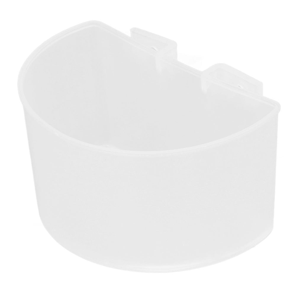 20Pcs Bird Food Bowl Plastic Parrot Water Feeding Cup Birdcage Feeder Trough Set Kit White 9s6cm / 3.54x2.36in