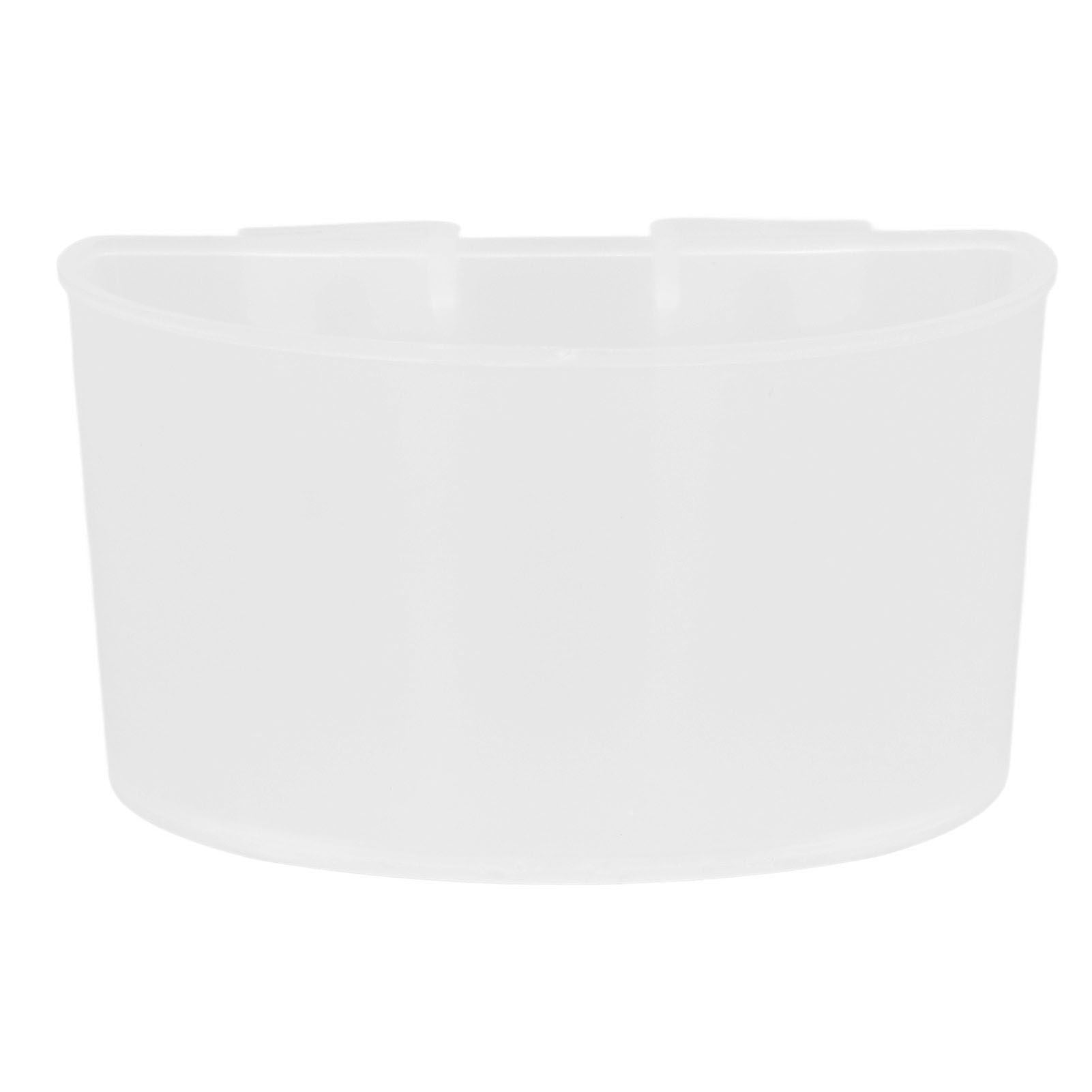 20Pcs Bird Food Bowl Plastic Parrot Water Feeding Cup Birdcage Feeder Trough Set Kit White 9s6cm / 3.54x2.36in