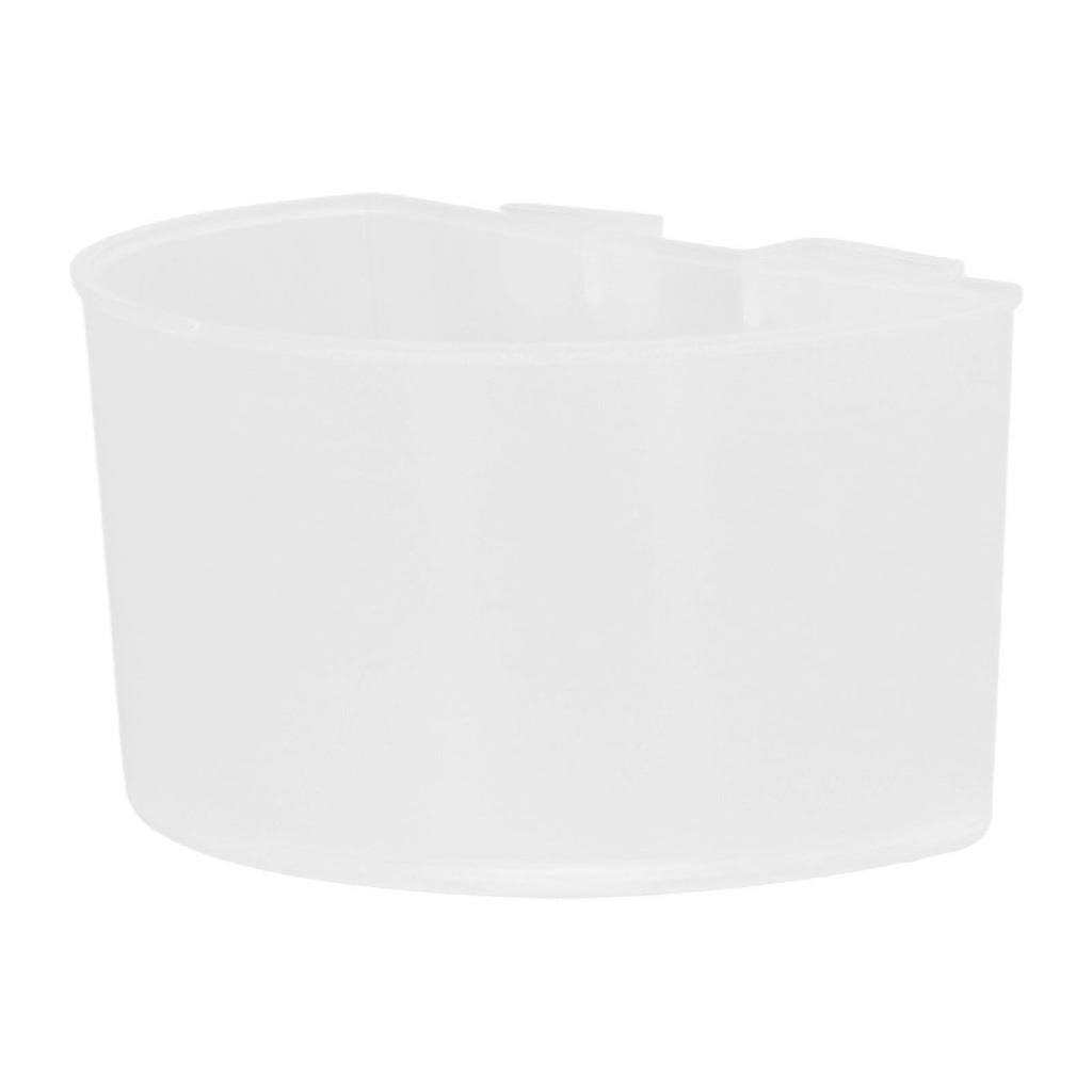 20Pcs Bird Food Bowl Plastic Parrot Water Feeding Cup Birdcage Feeder Trough Set Kit White 9s6cm / 3.54x2.36in