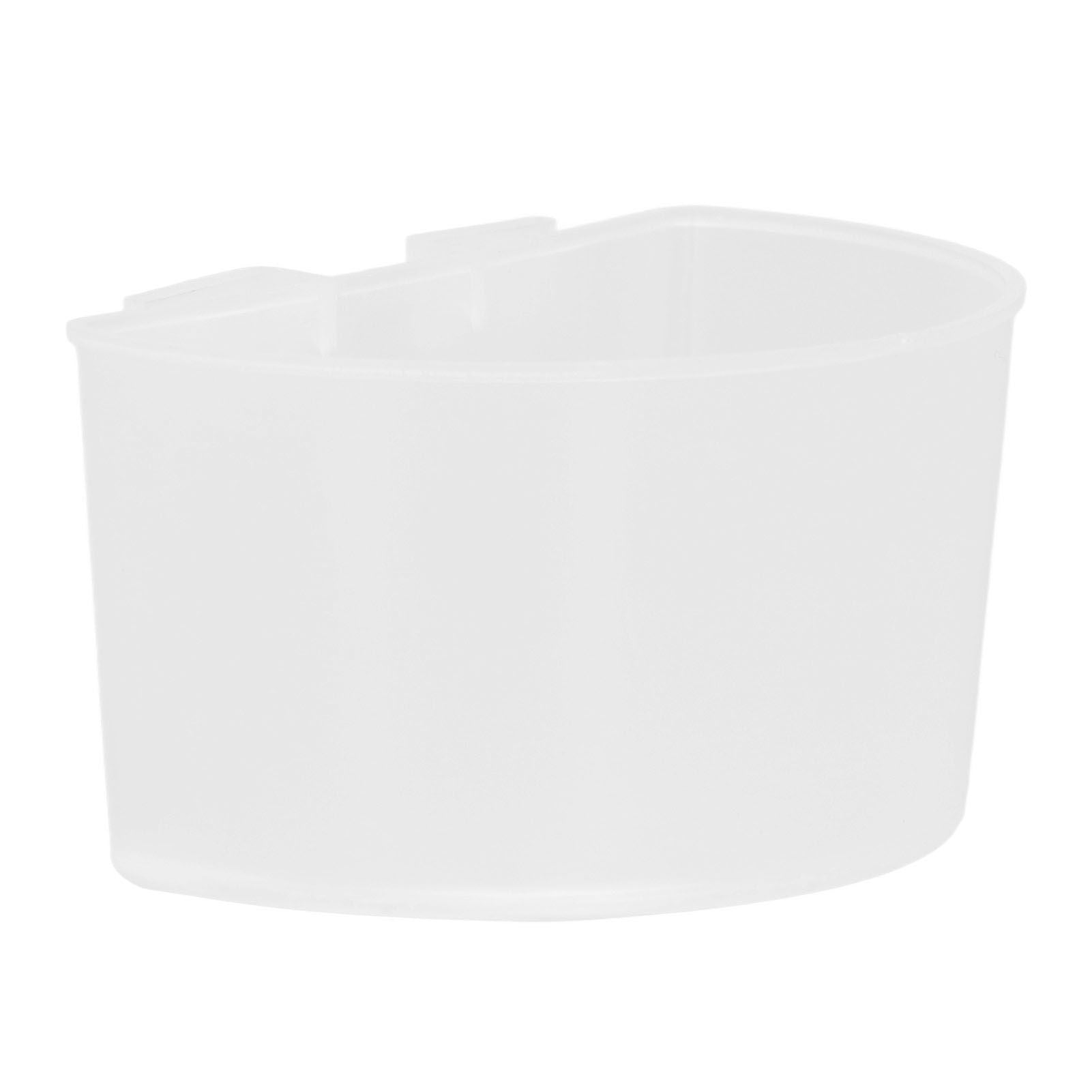 20Pcs Bird Food Bowl Plastic Parrot Water Feeding Cup Birdcage Feeder Trough Set Kit White 9s6cm / 3.54x2.36in