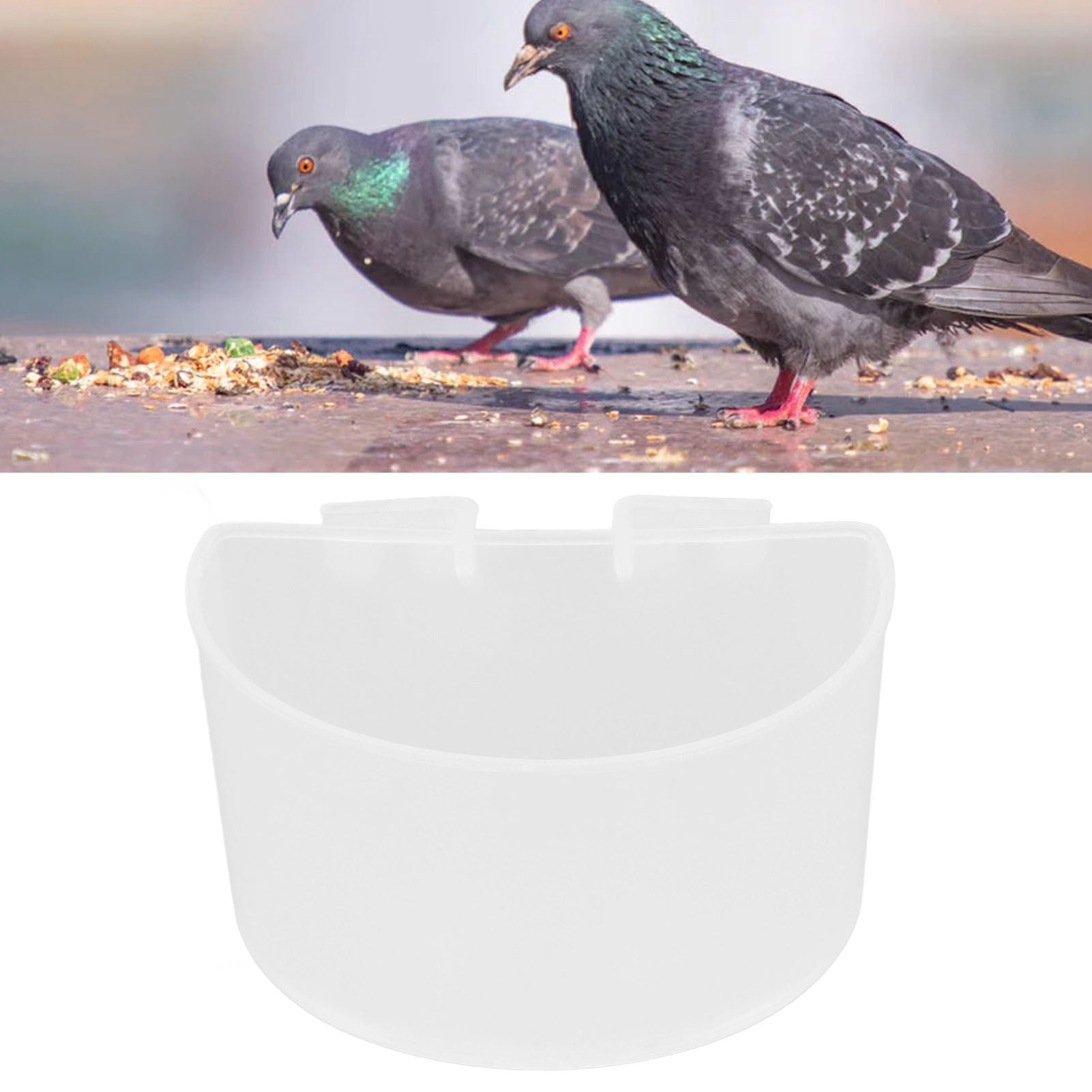 20Pcs Bird Food Bowl Plastic Parrot Water Feeding Cup Birdcage Feeder Trough Set Kit White 9s6cm / 3.54x2.36in