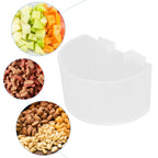 20Pcs Bird Food Bowl Plastic Parrot Water Feeding Cup Birdcage Feeder Trough Set Kit White 9s6cm / 3.54x2.36in