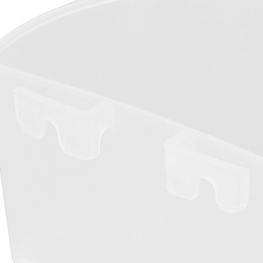 20Pcs Bird Food Bowl Plastic Parrot Water Feeding Cup Birdcage Feeder Trough Set Kit White 11x6cm / 4.33x2.36in