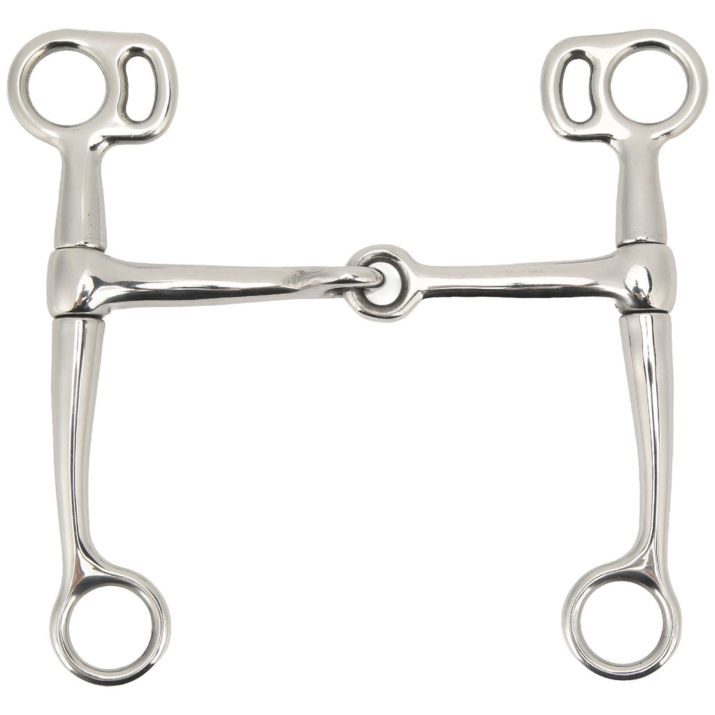 Horse Breaking Bit Stainless Steel 125mm Jointed Mouth Bit Equipment with Turn Cheek for Training