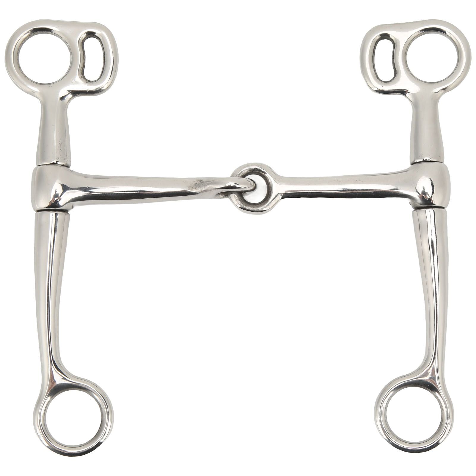Horse Breaking Bit Stainless Steel 125mm Jointed Mouth Bit Equipment with Turn Cheek for Training