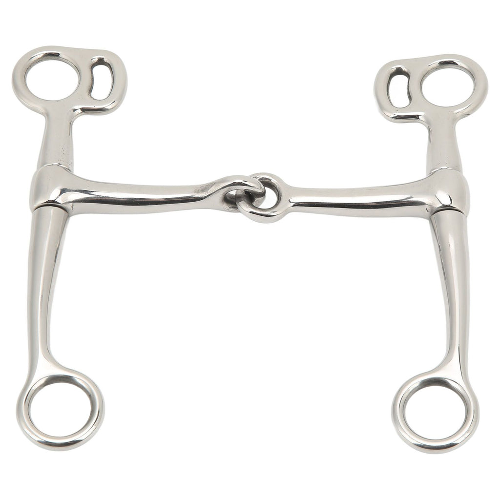 Horse Breaking Bit Stainless Steel 125mm Jointed Mouth Bit Equipment with Turn Cheek for Training