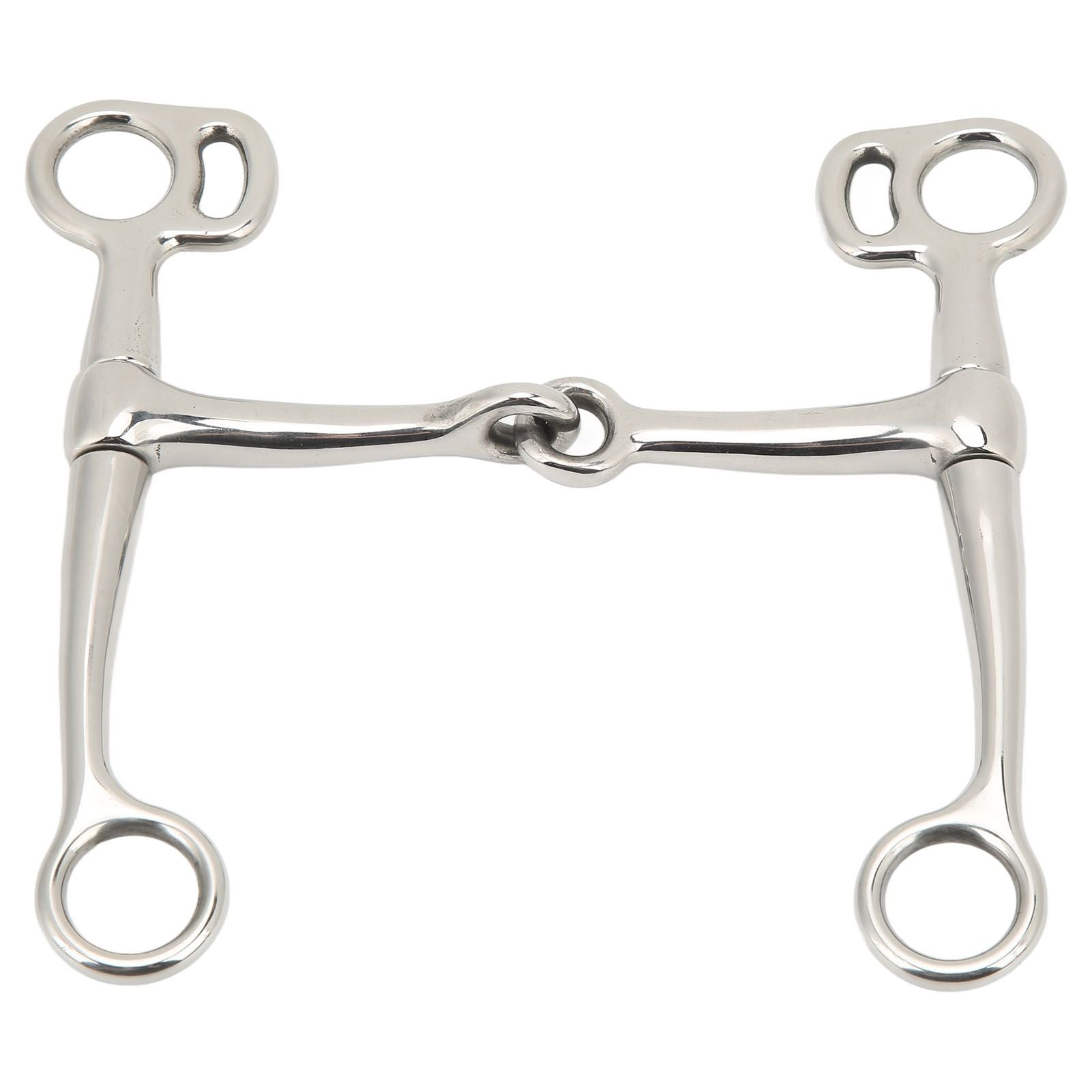 Horse Breaking Bit Stainless Steel 125mm Jointed Mouth Bit Equipment with Turn Cheek for Training