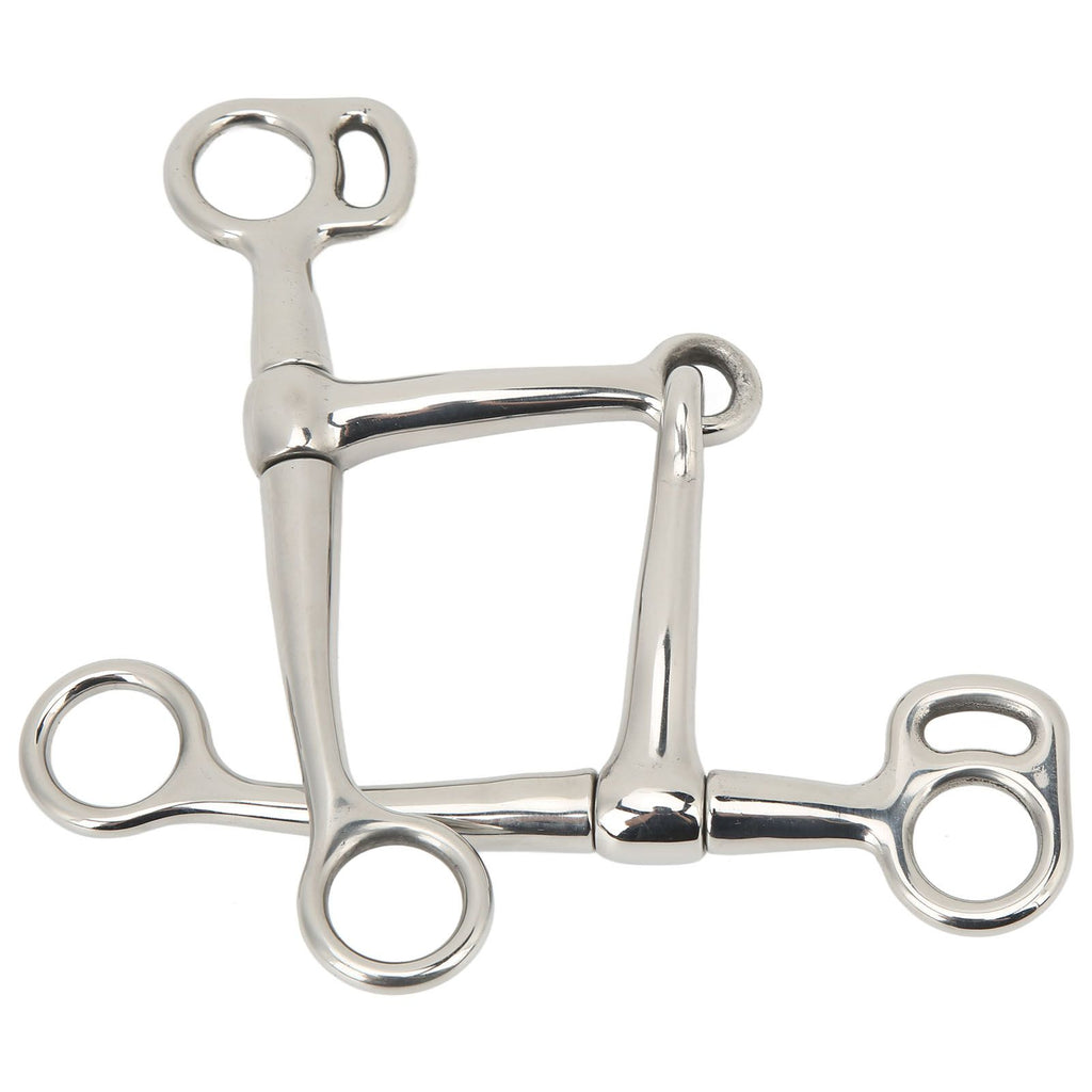 Horse Breaking Bit Stainless Steel 125mm Jointed Mouth Bit Equipment with Turn Cheek for Training