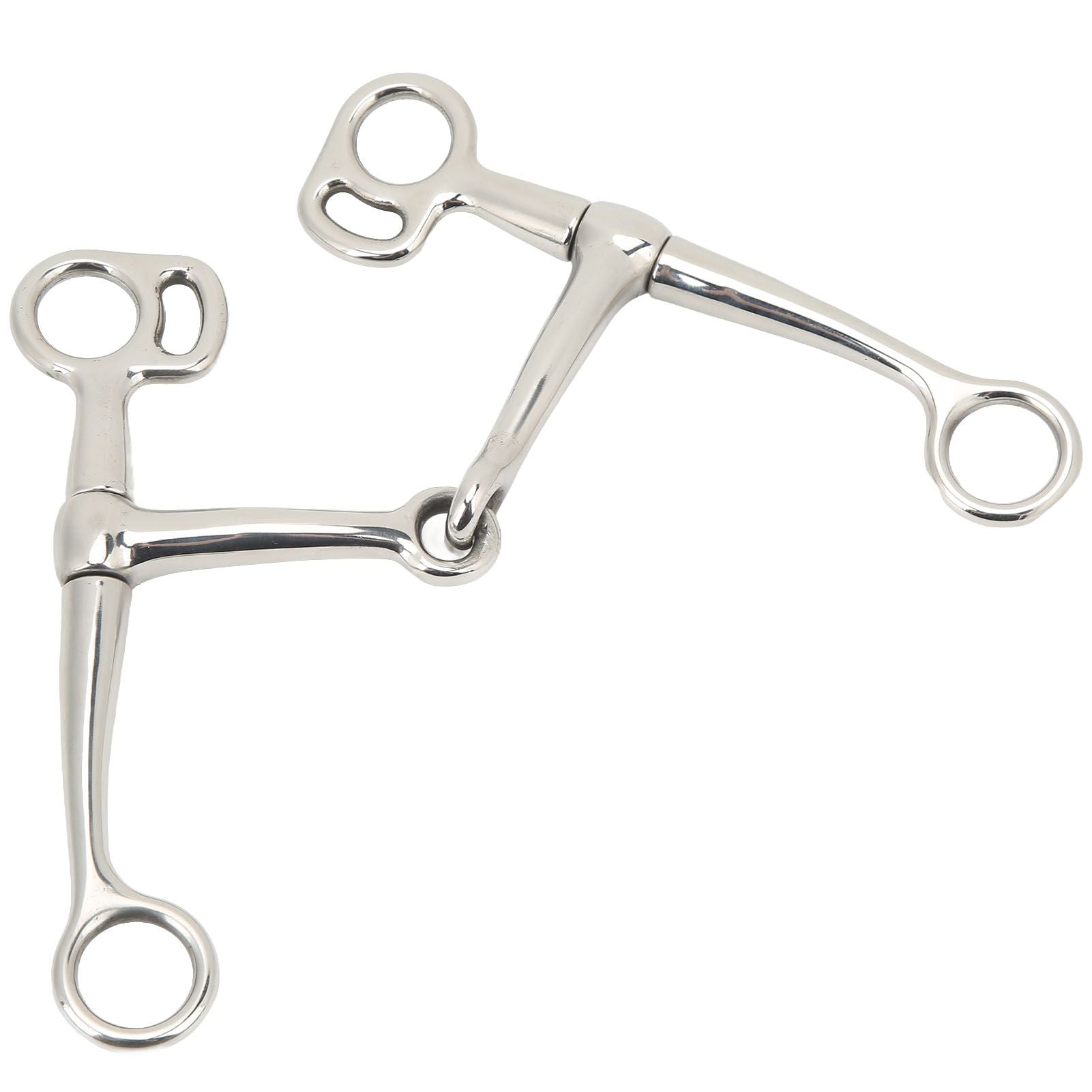 Horse Breaking Bit Stainless Steel 125mm Jointed Mouth Bit Equipment with Turn Cheek for Training