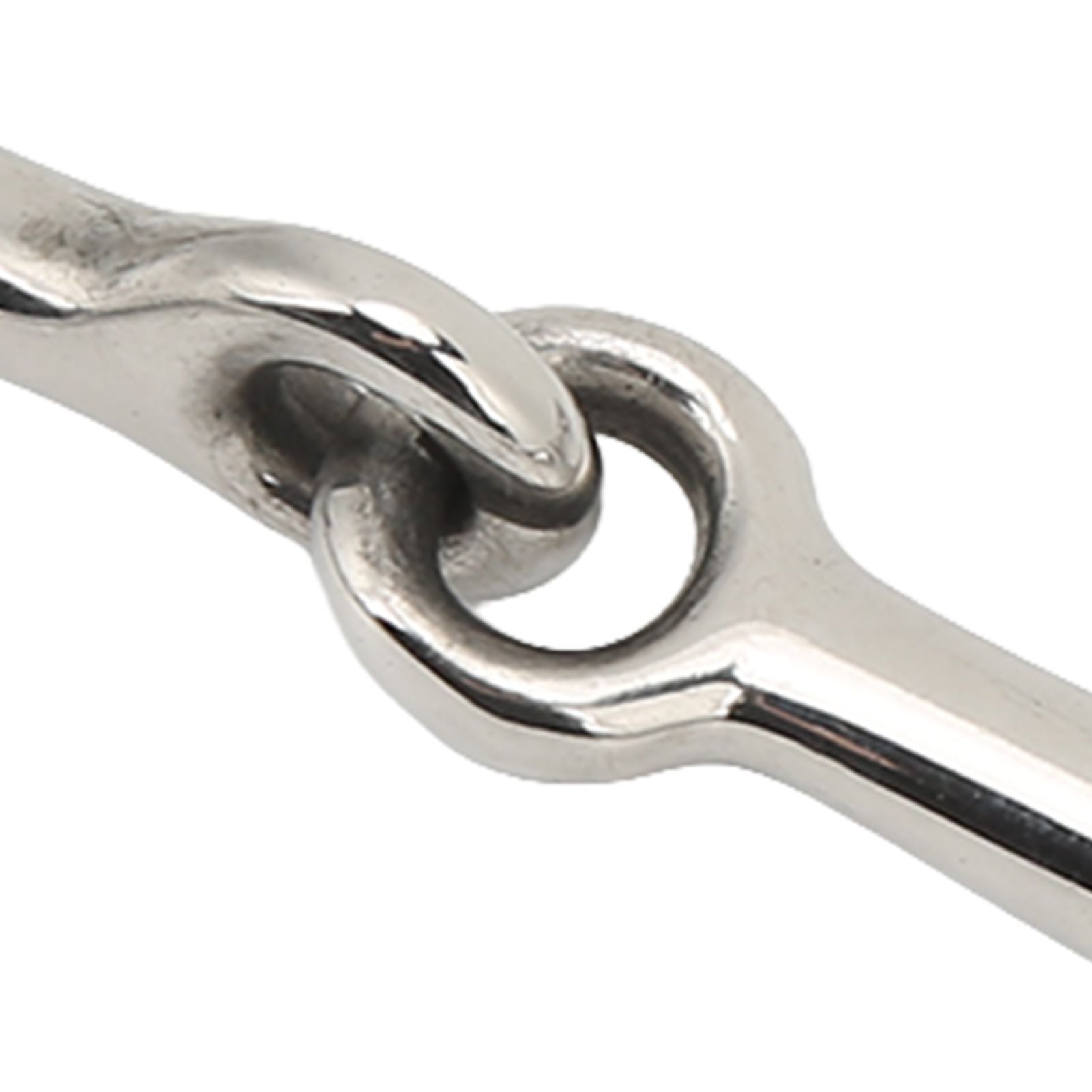 Horse Breaking Bit Stainless Steel 125mm Jointed Mouth Bit Equipment with Turn Cheek for Training