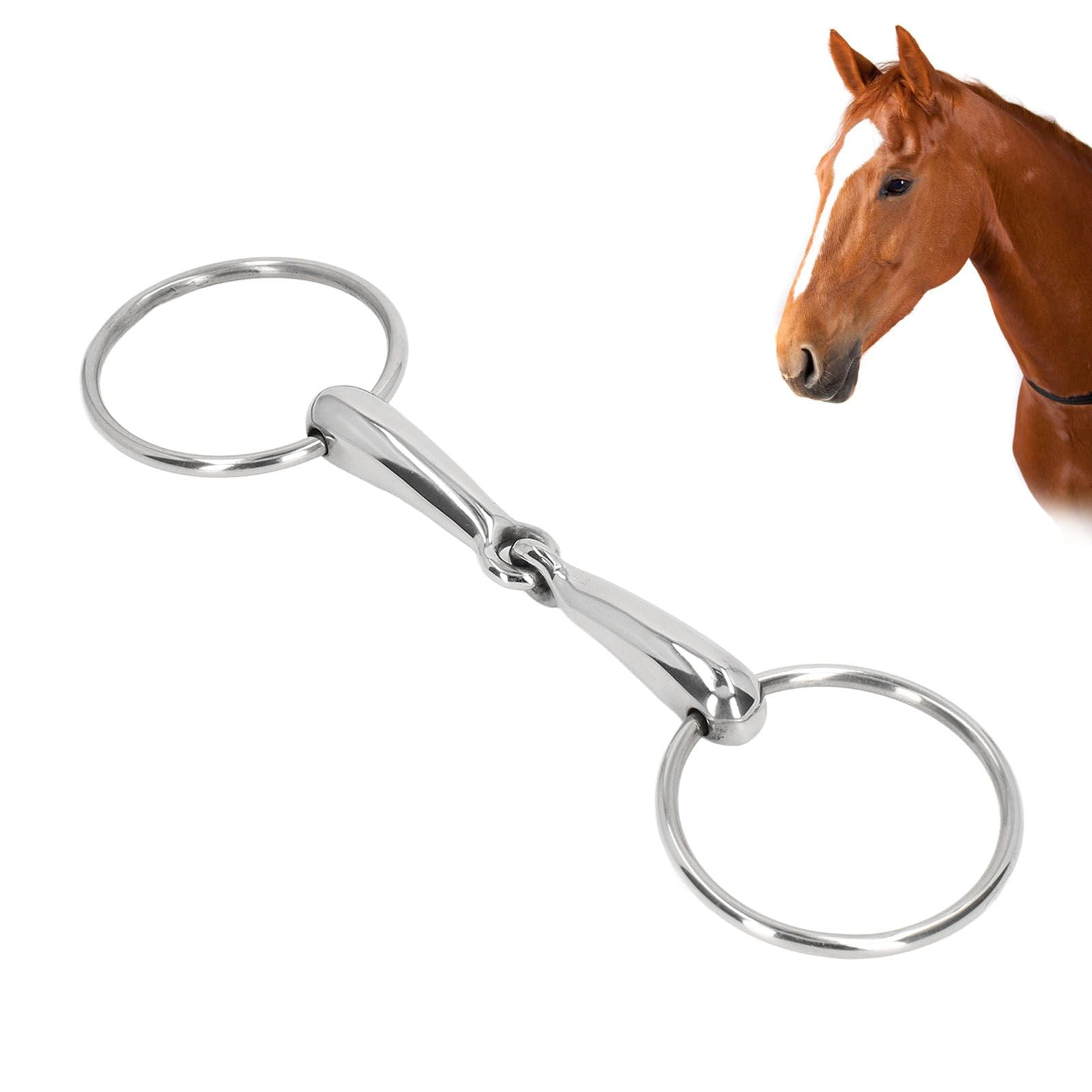 Horse Snaffle Bit Stainless Steel Horse Mouth Bit Jointed Chewing Mouth Roller 135mm