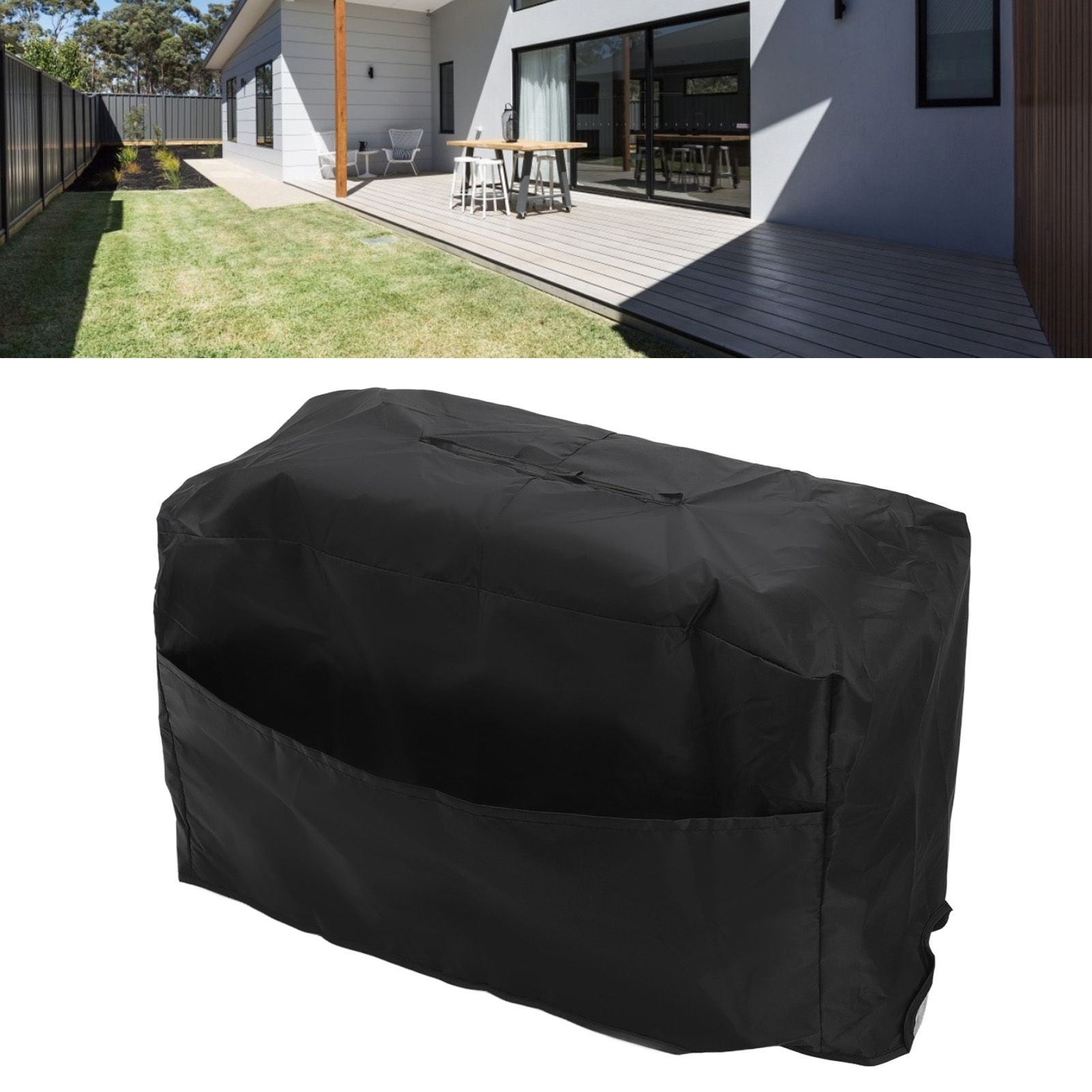 Welding Machine Canopy Waterproof 190T Silver Plated Polyester Taffeta UV Proof Welder Dust Cover for Garden Balcony 50x25x31cm/19.7x9.8x12.2in Black