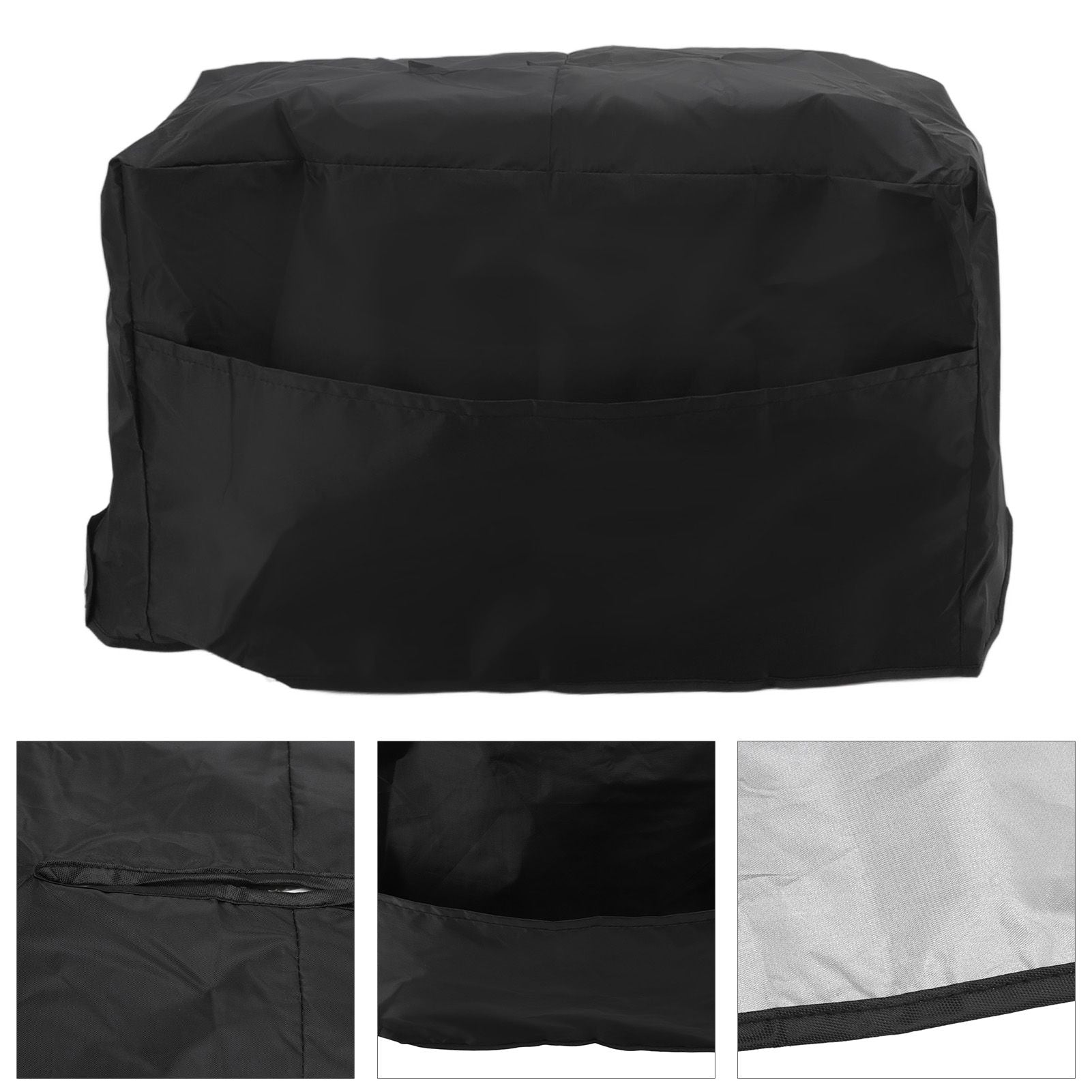 Welding Machine Canopy Waterproof 190T Silver Plated Polyester Taffeta UV Proof Welder Dust Cover for Garden Balcony 47x28x37cm/18.5x11.0x14.6in Black