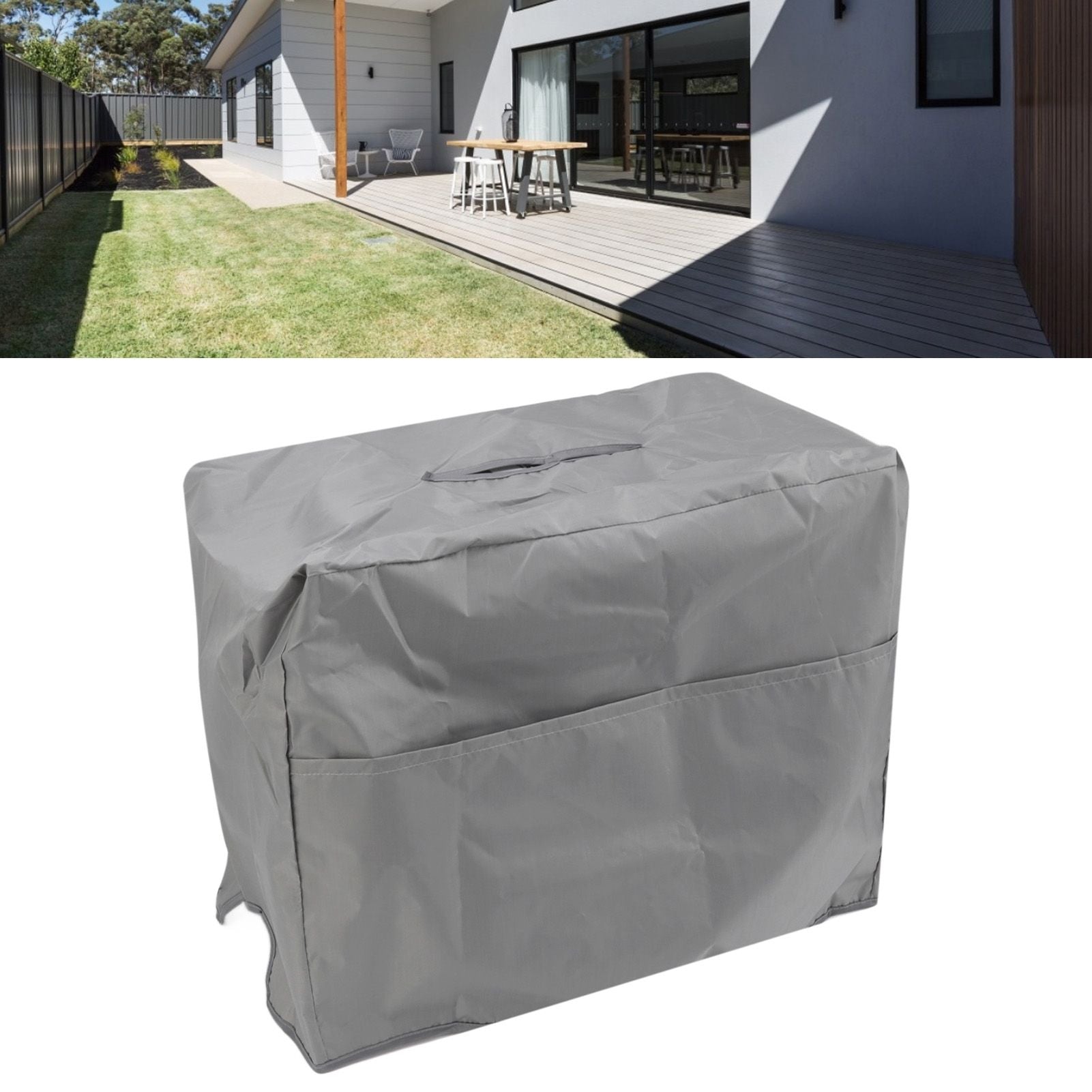 Welding Machine Canopy Waterproof 190T Silver Plated Polyester Taffeta UV Proof Welder Dust Cover for Garden Balcony 47x28x37cm/18.5x11.0x14.6in Grey