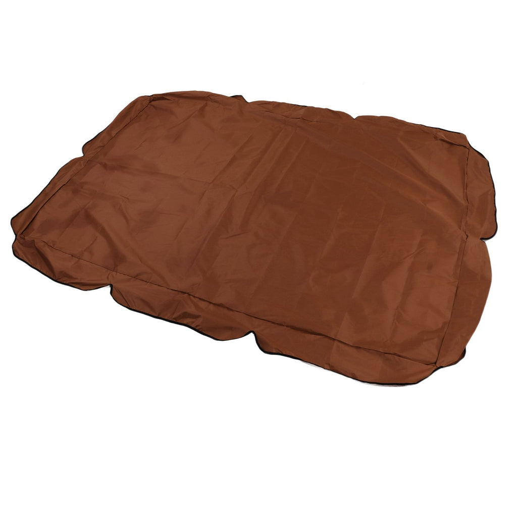Outdoor Swing Canopy Silver Coated Oxford Cloth Waterproof Swing Chair Top Cover for Garden Sun Shade Accessory Brown