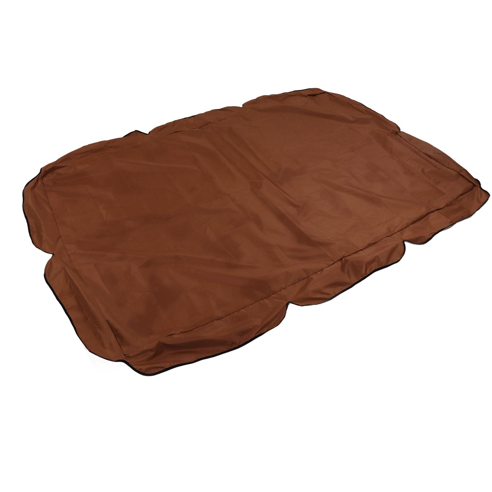 Outdoor Swing Canopy Silver Coated Oxford Cloth Waterproof Swing Chair Top Cover for Garden Sun Shade Accessory Brown