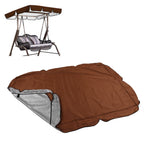 Outdoor Swing Canopy Silver Coated Oxford Cloth Waterproof Swing Chair Top Cover for Garden Sun Shade Accessory Brown