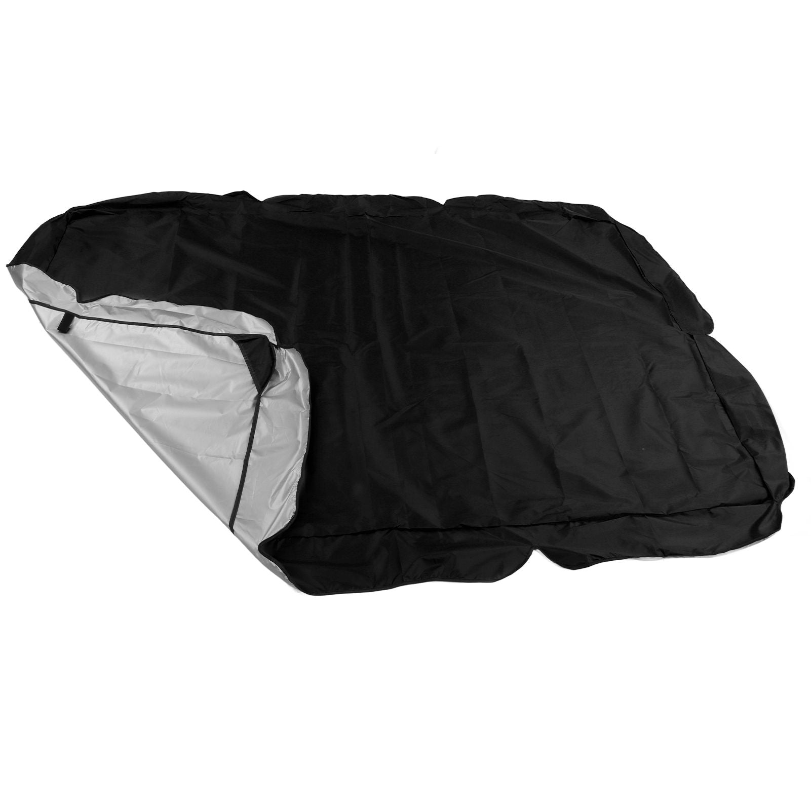 Outdoor Swing Canopy Silver Coated Oxford Cloth Waterproof Swing Chair Top Cover for Garden Sun Shade Accessory Black
