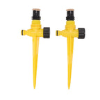 2Set 360 Degree Rotating Garden Yard Sprinkler Ground Plug Type McGonagall Sprinkler Head for Drip Irrigation Green Cooling