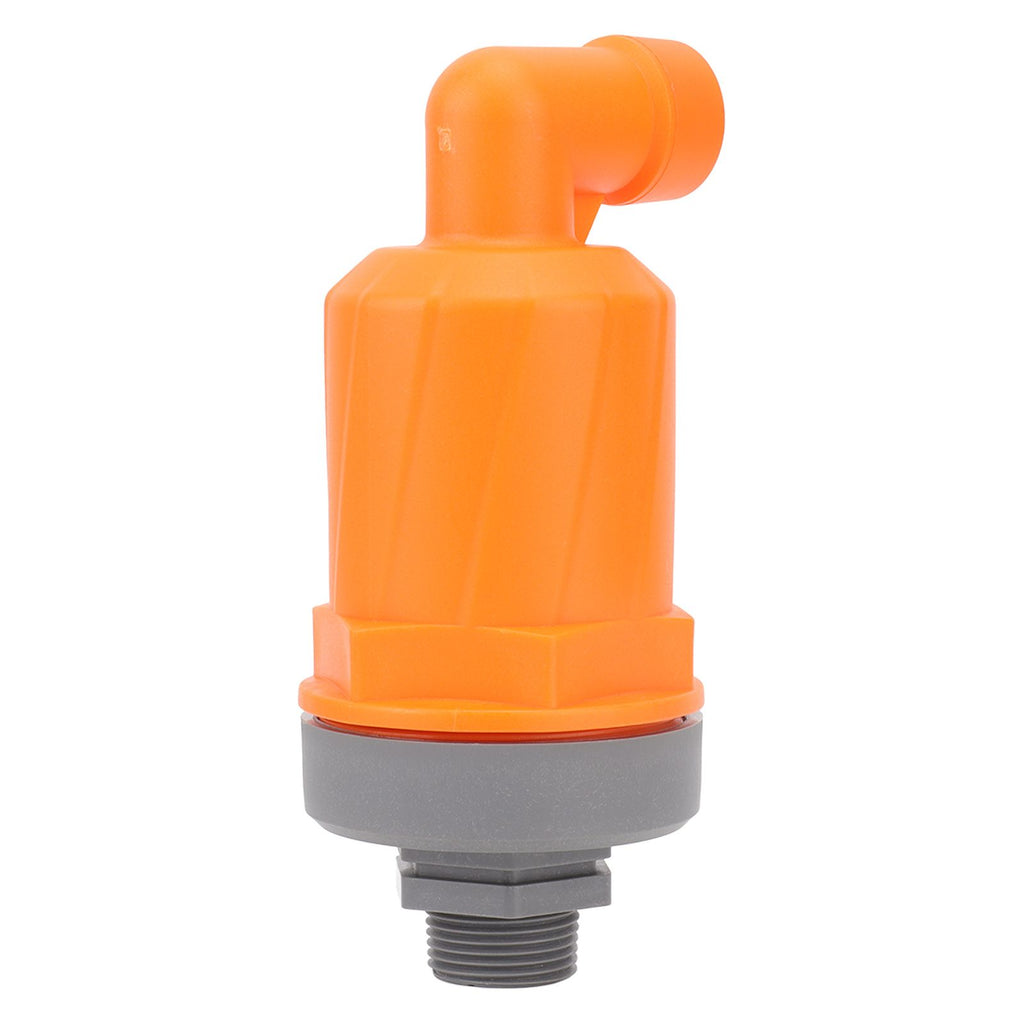 Orange Automatic Air Vent Valve High Hardness Great Flowing Rate PP Exhaust Vent Valve Top G1/2 Bottom G1 Fast Type 6632A PP