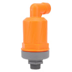 Orange Automatic Air Vent Valve High Hardness Great Flowing Rate PP Exhaust Vent Valve Top G1/2 Bottom G1 Fast Type 6632A PP
