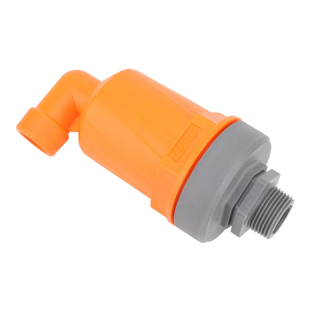 Orange Automatic Air Vent Valve High Hardness Great Flowing Rate PP Exhaust Vent Valve Top G1/2 Bottom G1 Fast Type 6632A PP