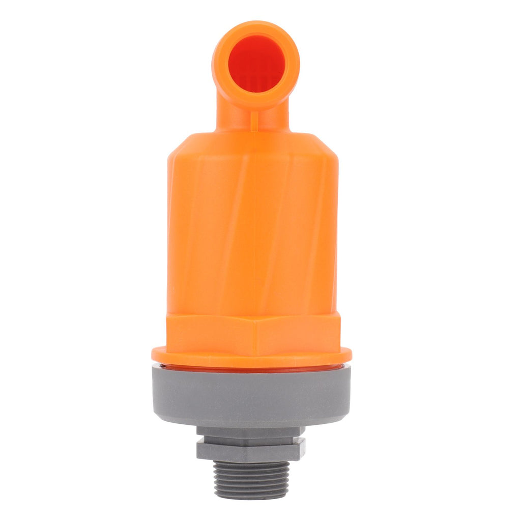 Orange Automatic Air Vent Valve High Hardness Great Flowing Rate PP Exhaust Vent Valve Top G1/2 Bottom G1 Compound Type 6632B PP