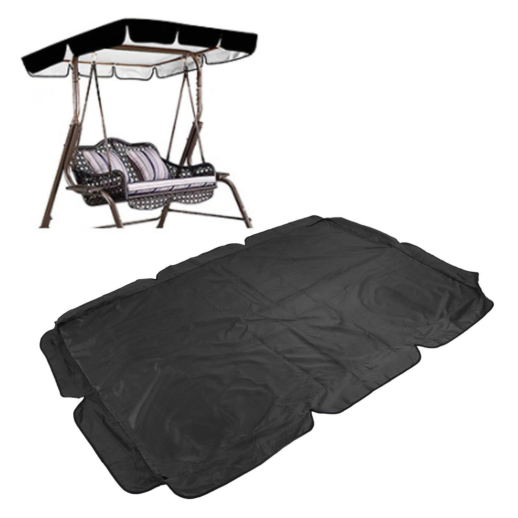 Swing Canopy 600D Silver Coated Oxford Cloth Waterproof Swing Top Cover for Outdoor Black